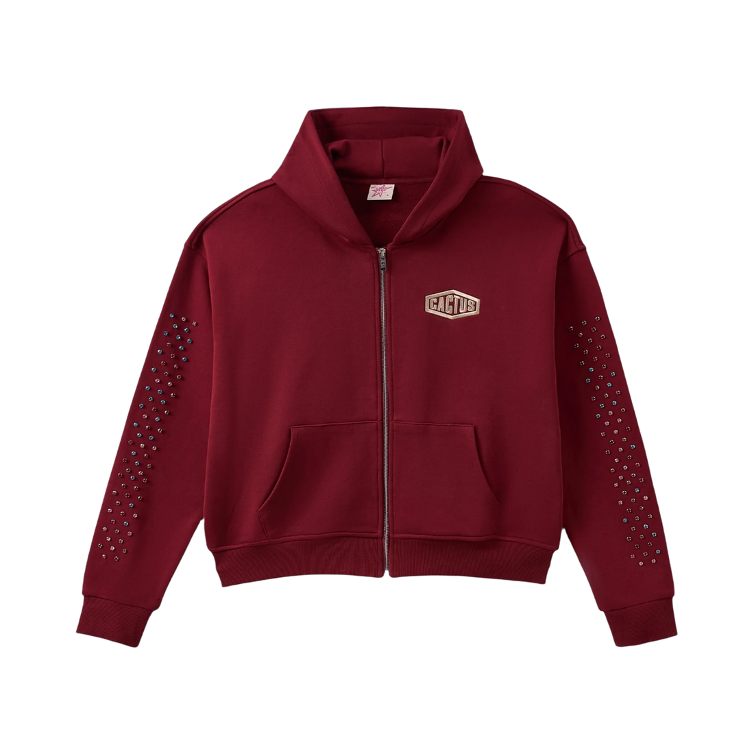 AZVA ZIP HOODIE 'CRYSTAL CACTUS RED'