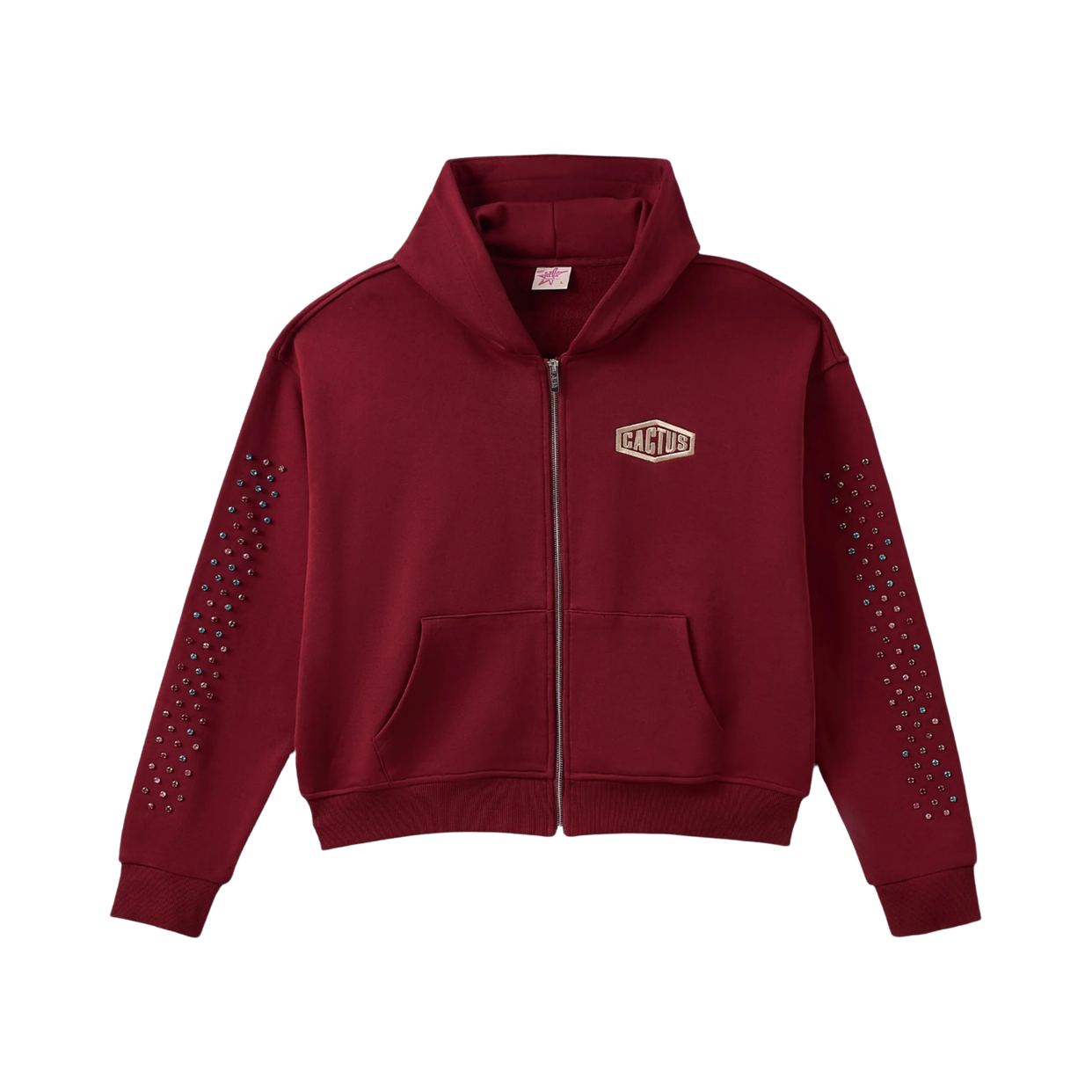 AZVA ZIP HOODIE 'CRYSTAL CACTUS RED'