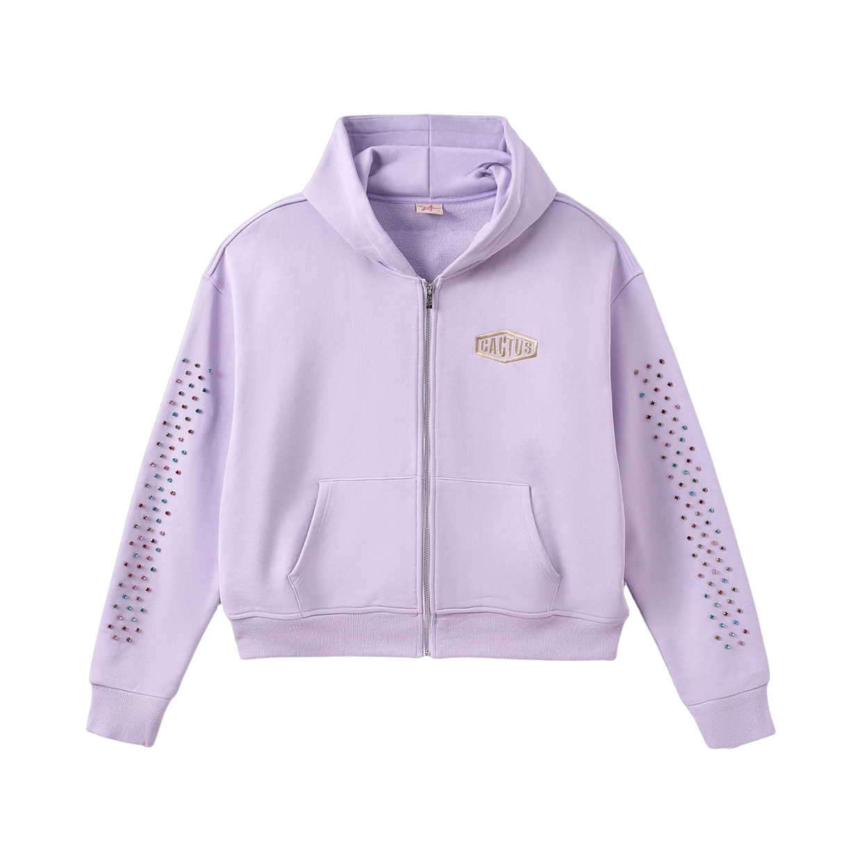 AZVA ZIP HOODIE 'CRYSTAL CACTUS LAVENDER'