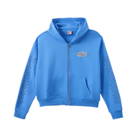 AZVA ZIP HOODIE 'CRYSTAL CACTUS BLUE'
