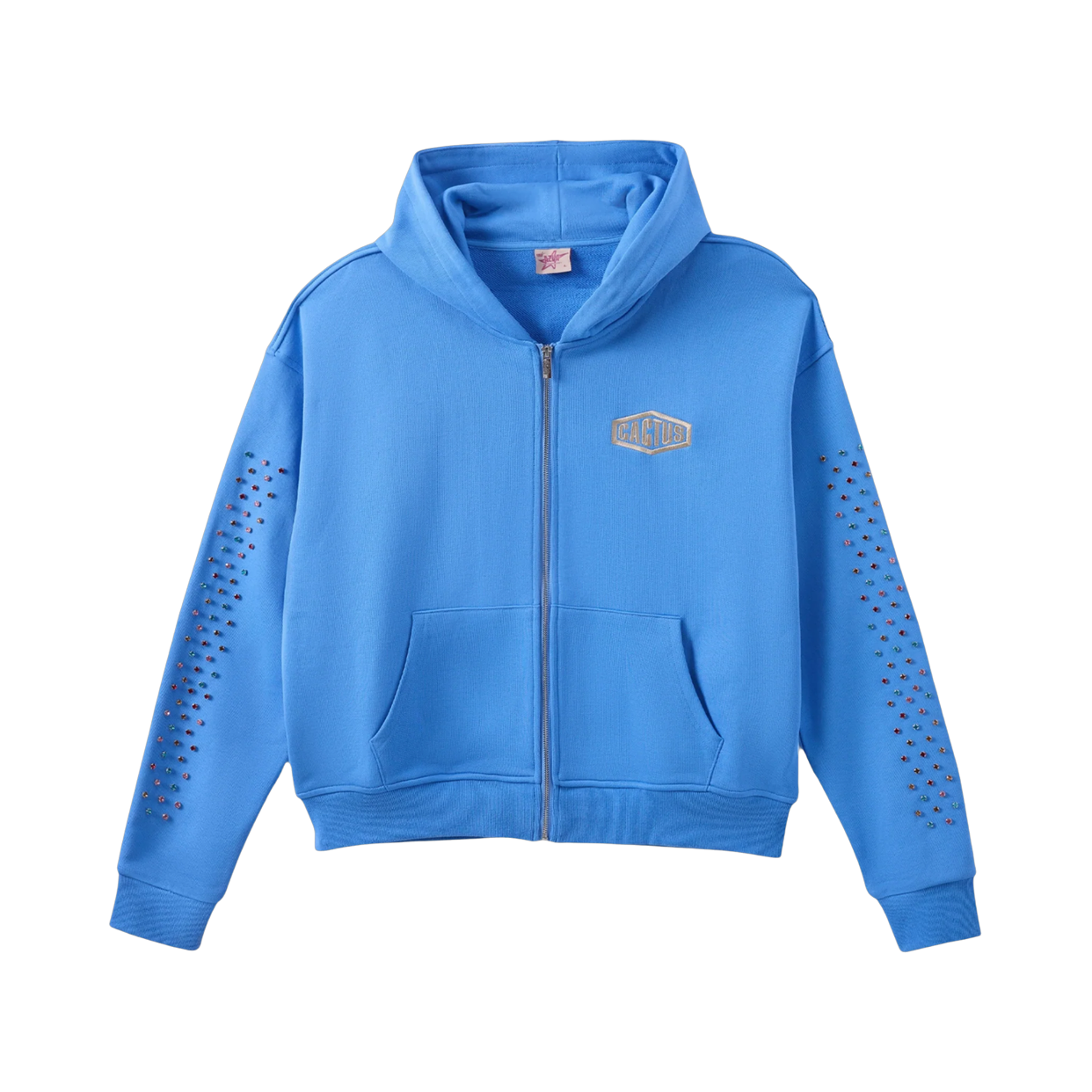 AZVA ZIP HOODIE 'CRYSTAL CACTUS BLUE'