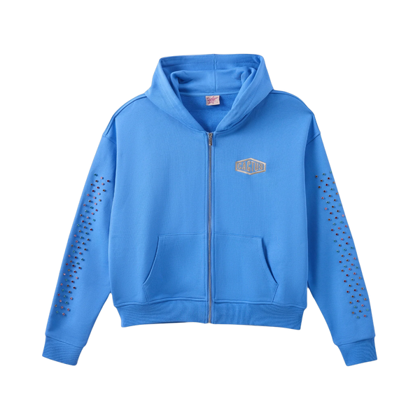 AZVA ZIP HOODIE 'CRYSTAL CACTUS BLUE'