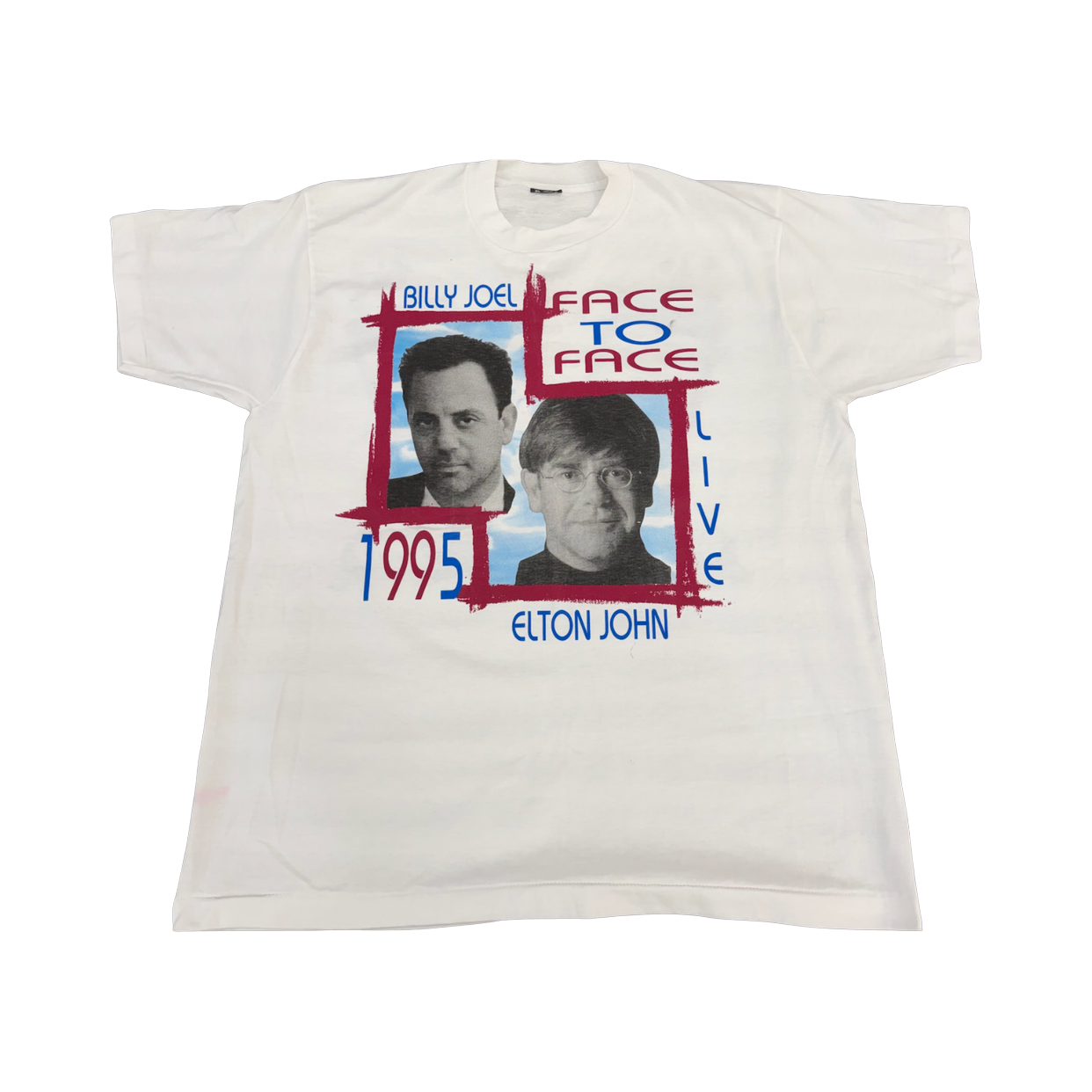 VINTAGE TEE 'BILLY JOEL X ELTON JOHN WHITE'