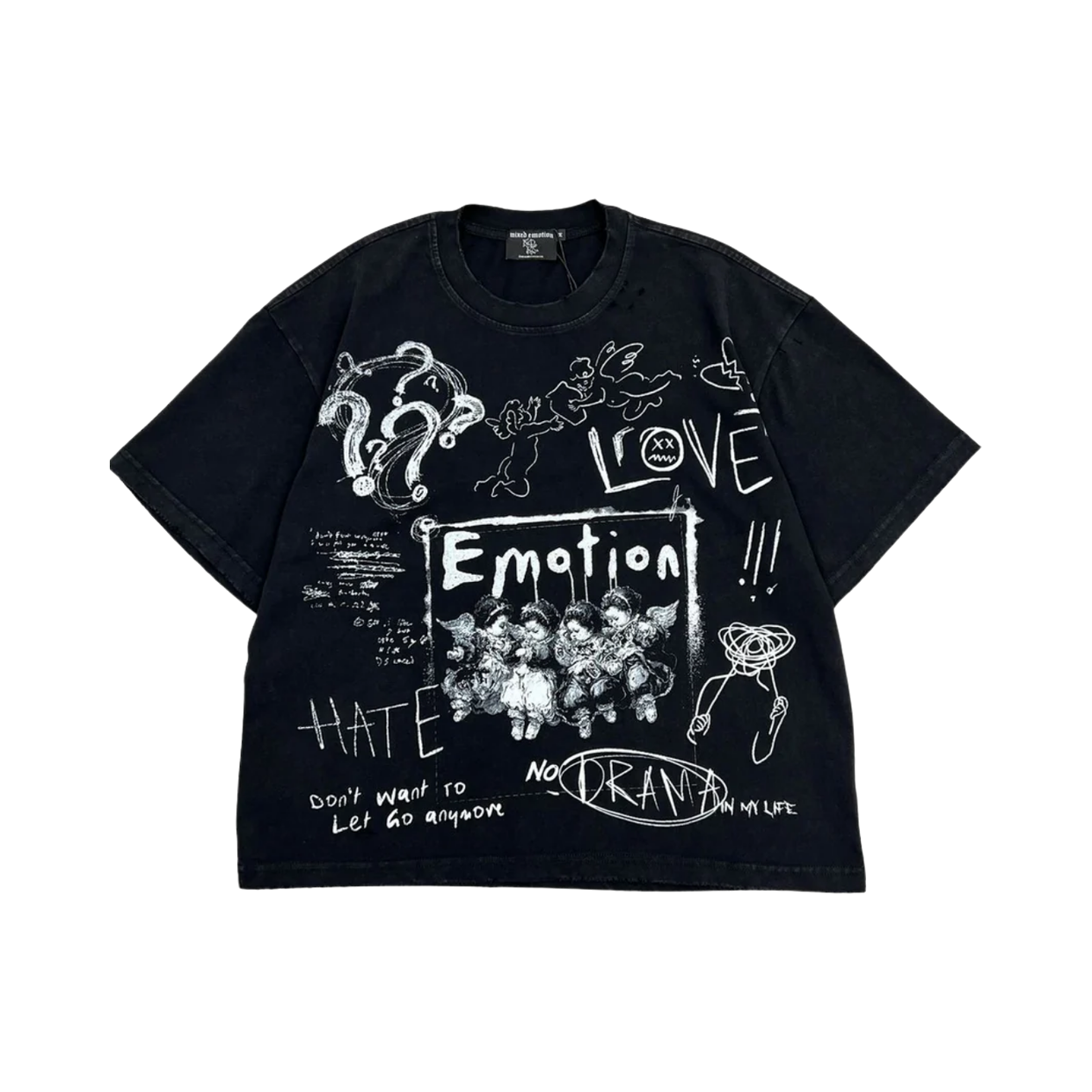 MIXED EMOTIONS TEE 'BLACK CHAOS'