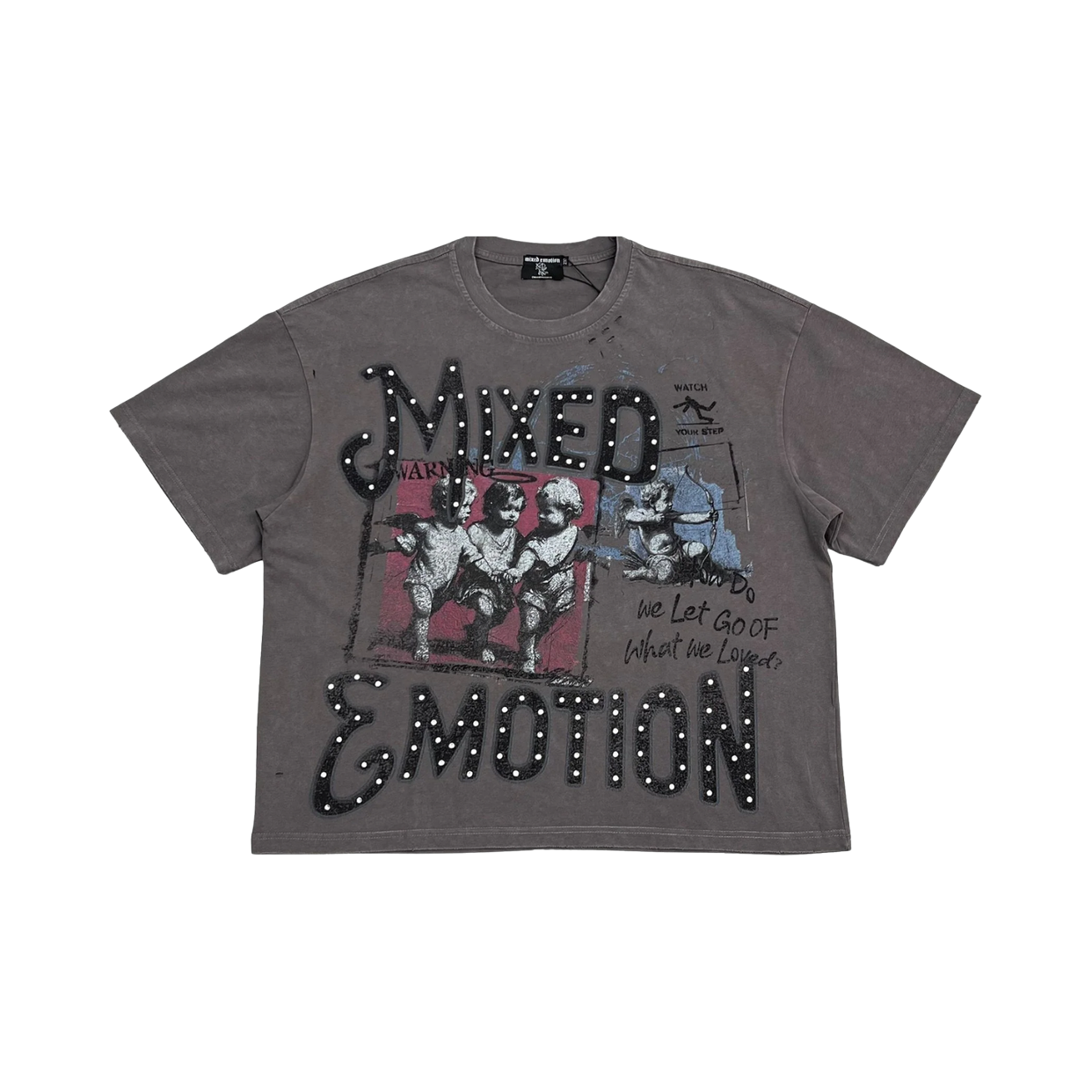 MIXED EMOTIONS TEE 'GREY FRIENDS'