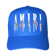 AMIRI HAT 'PAINT DRIP TRUCKER BLUE'