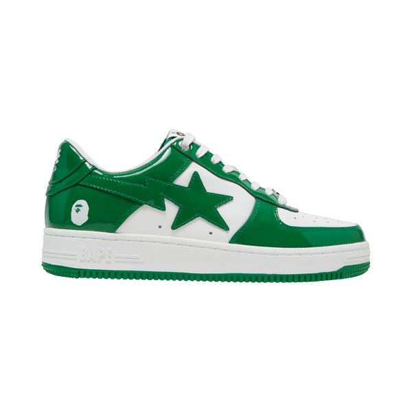 BAPE BAPESTA LOW 'PATENT LEATHER GREEN WHITE'