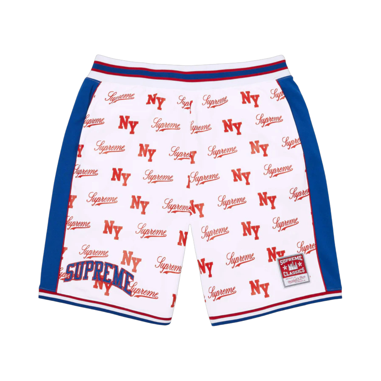 SUPREME SHORT 'MITCHELL & NESS MONOGRAM BASKETBALL WHITE'