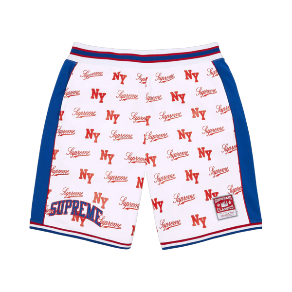 SUPREME SHORT 'MITCHELL & NESS MONOGRAM BASKETBALL WHITE'