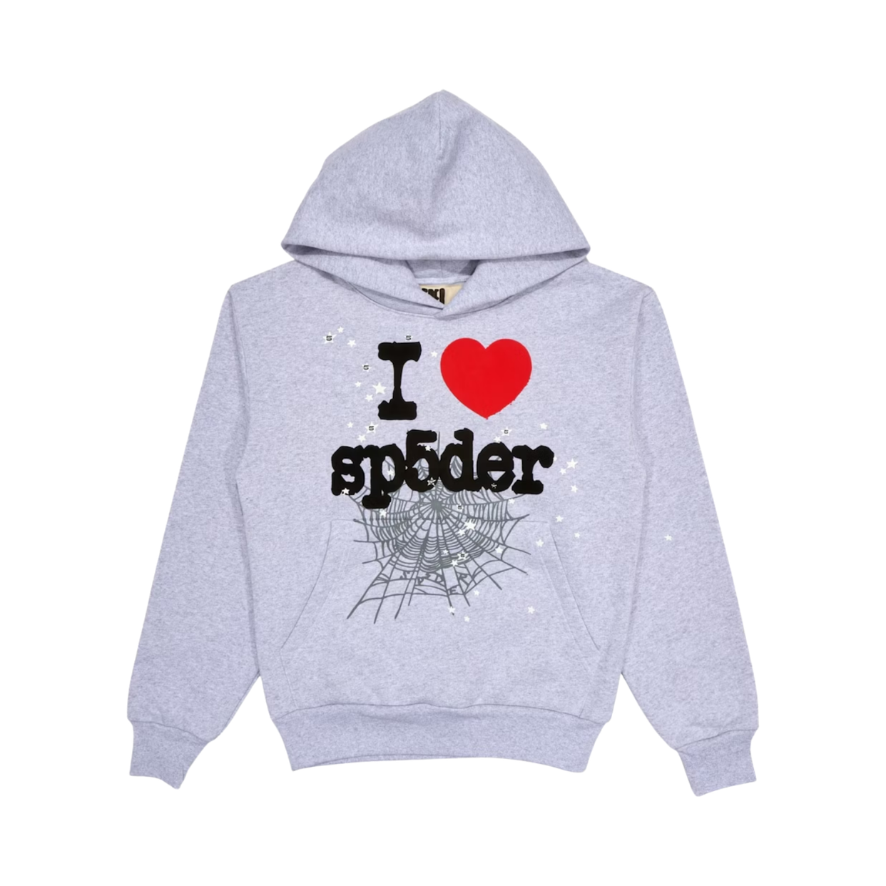 SPIDER HOODIE 'I HEART HEATHER GREY'