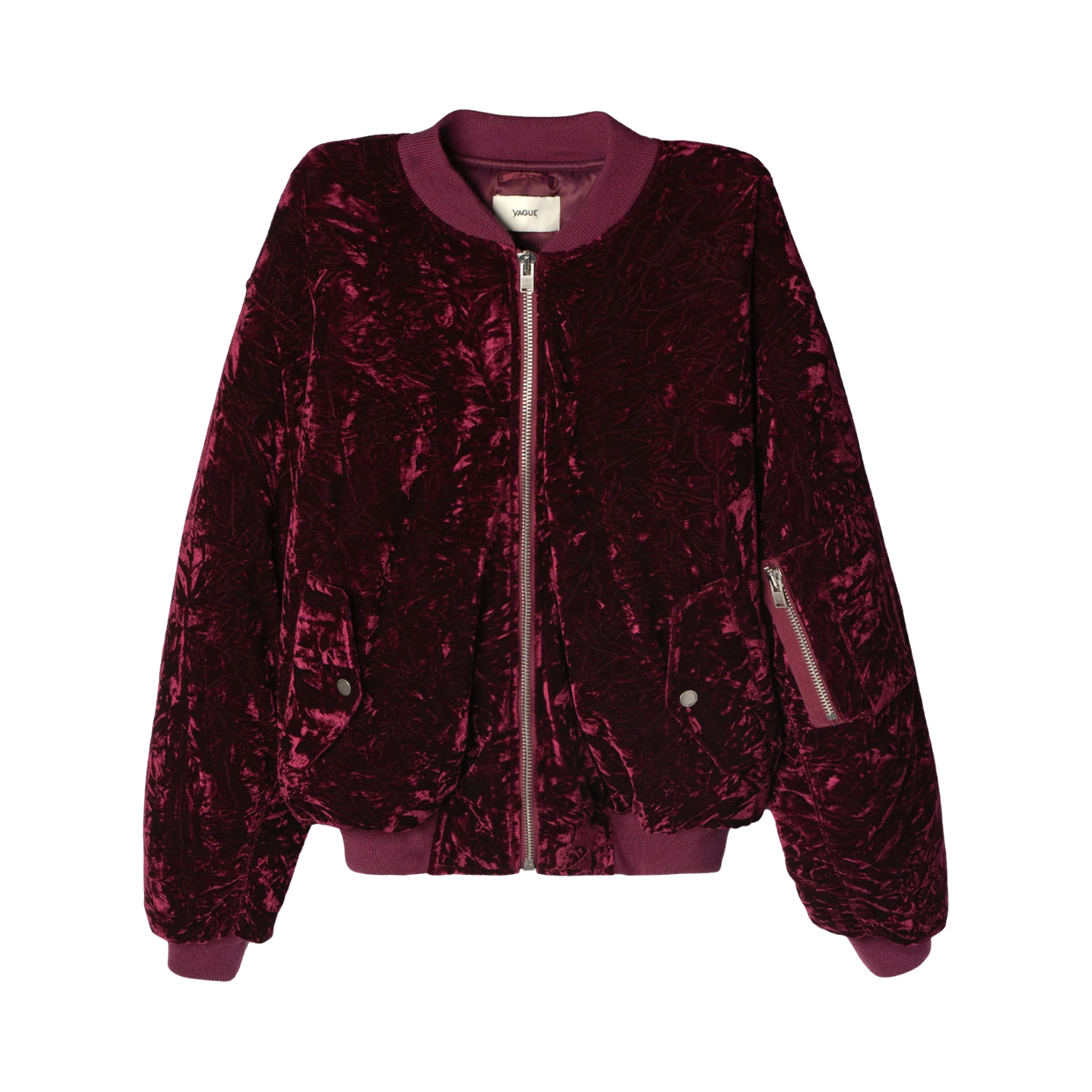 VAGUE STUDIOS BOMBER JACKET 'CRUSHED VELVET MERLOT'