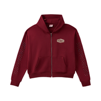 AZVA ZIP HOODIE 'CRYSTAL CACTUS RED'