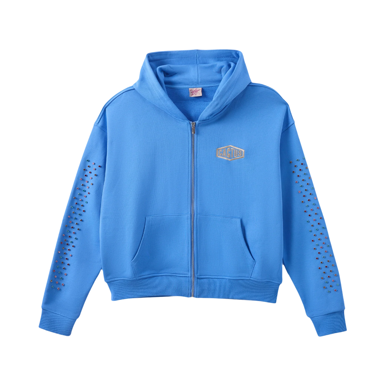 AZVA ZIP HOODIE 'CRYSTAL CACTUS BLUE'