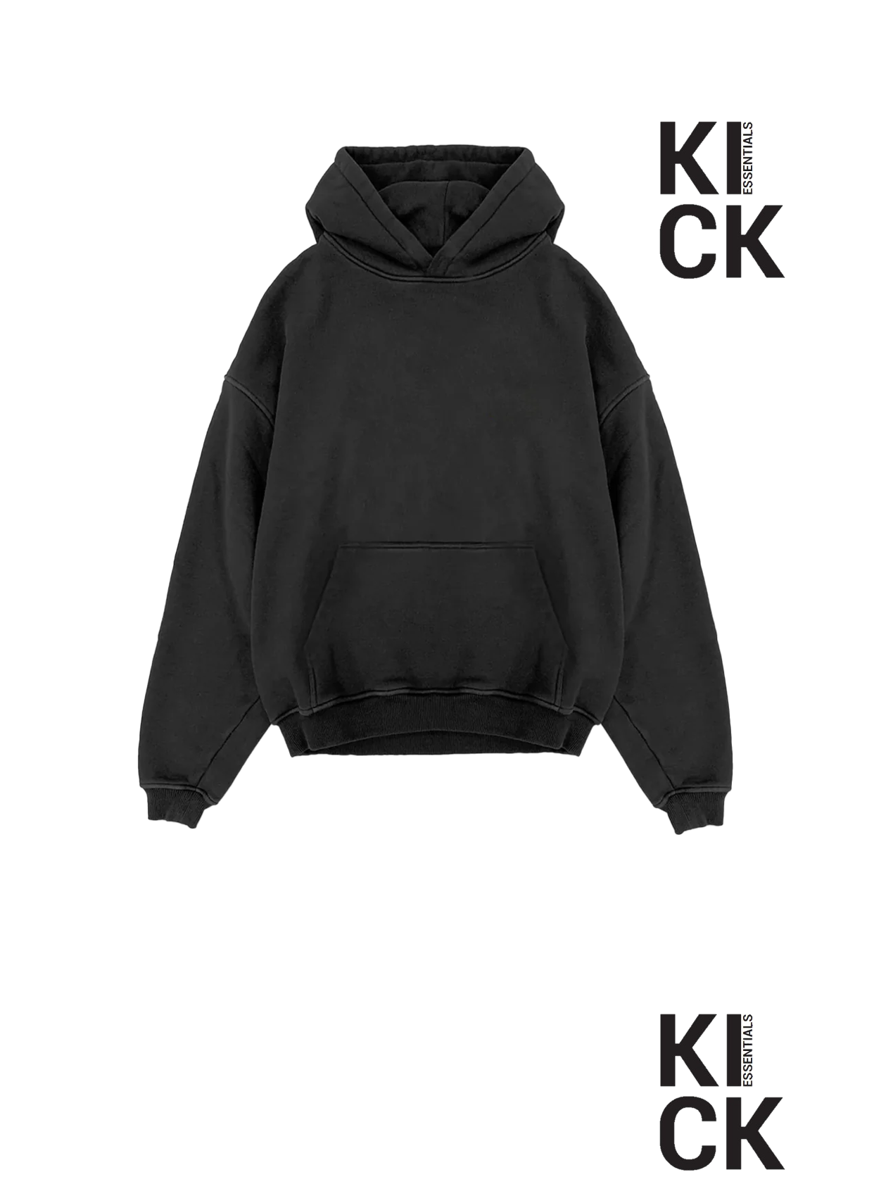 KICK ESSENTIALS HOODIE 'BLANK BLACK'