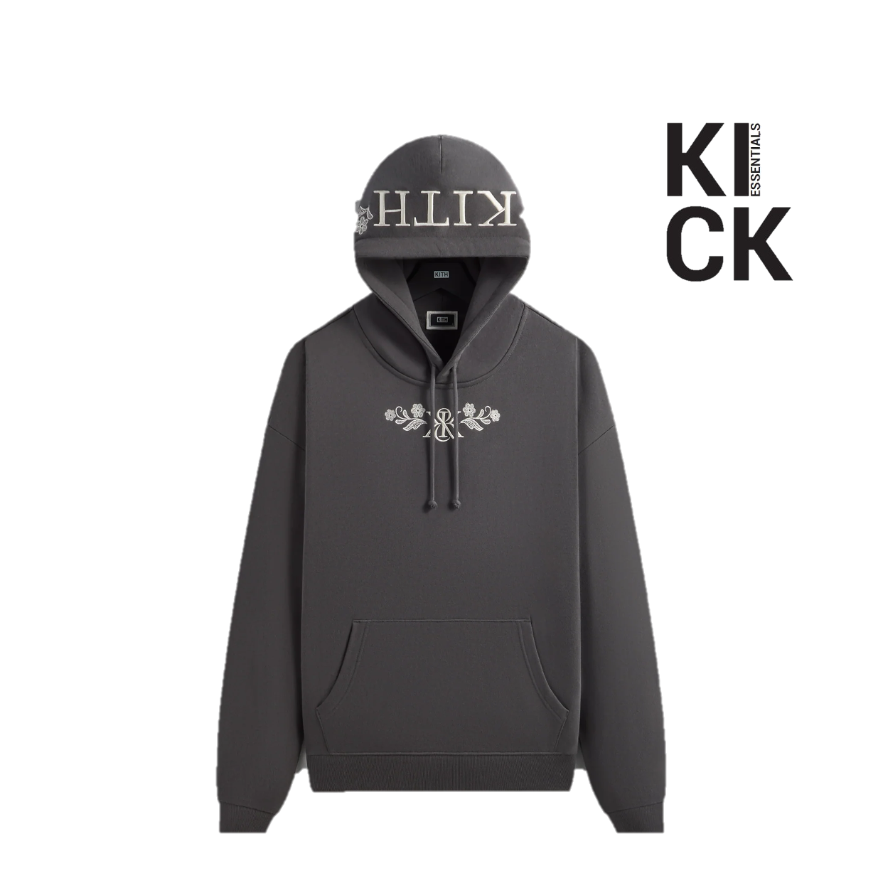 KITH HOODIE 'FLORAL LACE NESLON CARBON'