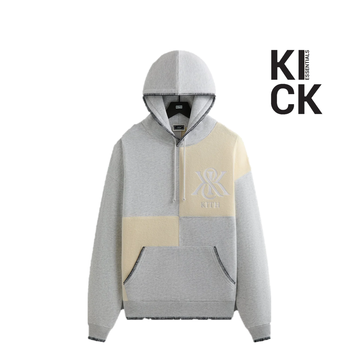 KITH HOODIE 'PANNELLED NESLON HEATHER GREY'