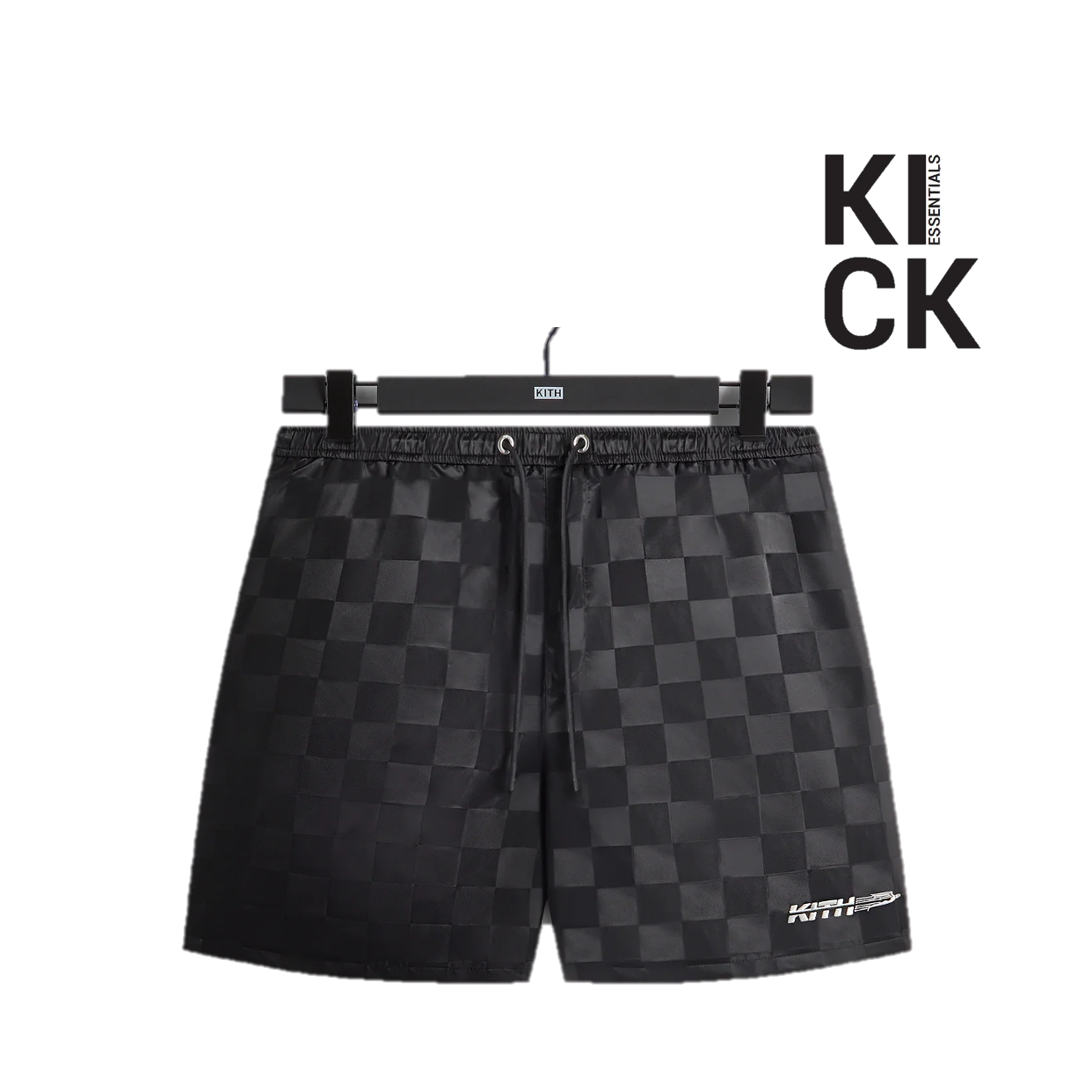 KITH SHORTS 'CHECKERED SATIN BLACK'