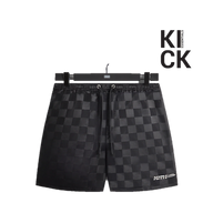 KITH SHORTS 'CHECKERED SATIN BLACK'
