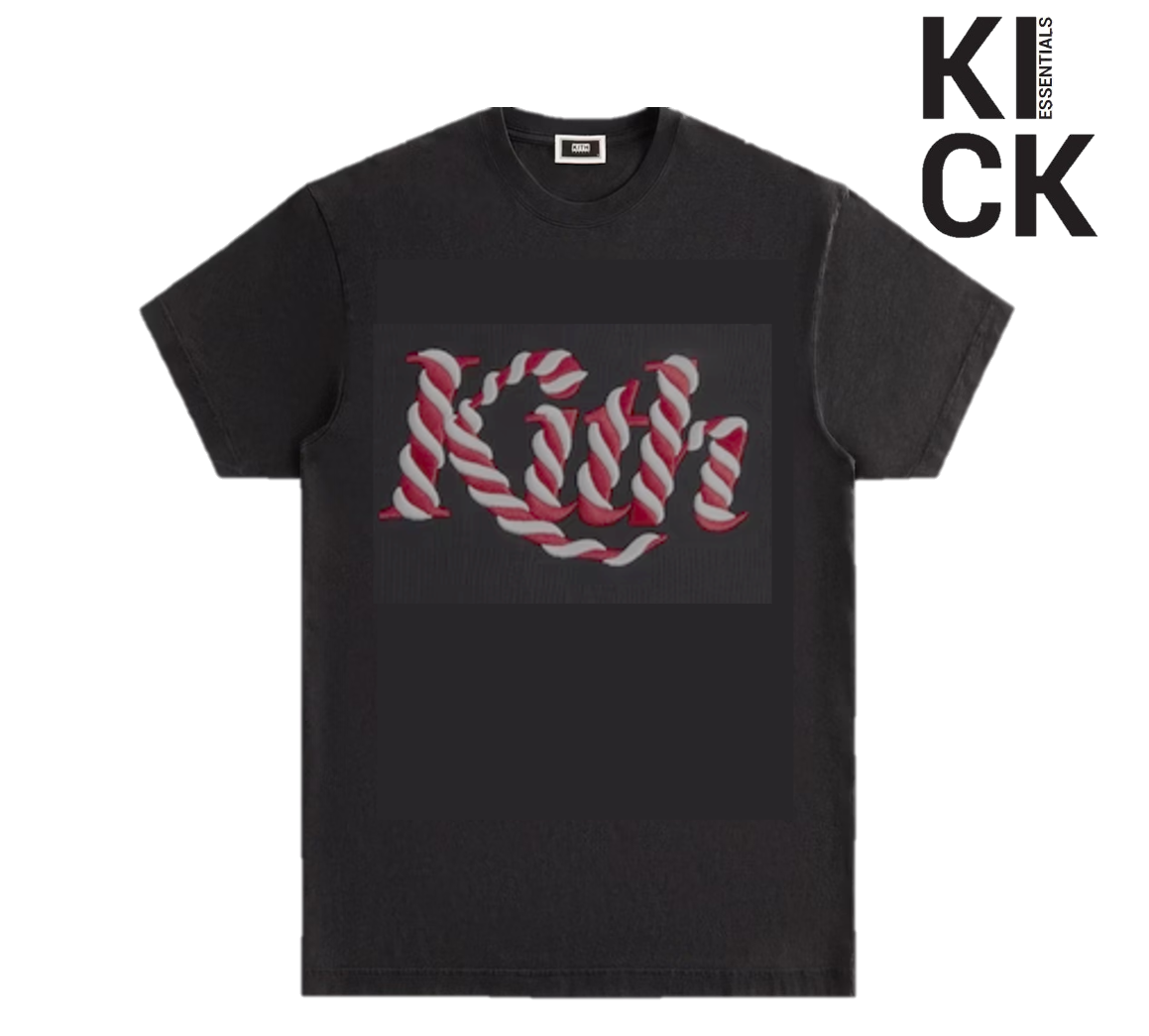 KITH TEE 'CANDY CANE LOGO BLACK'