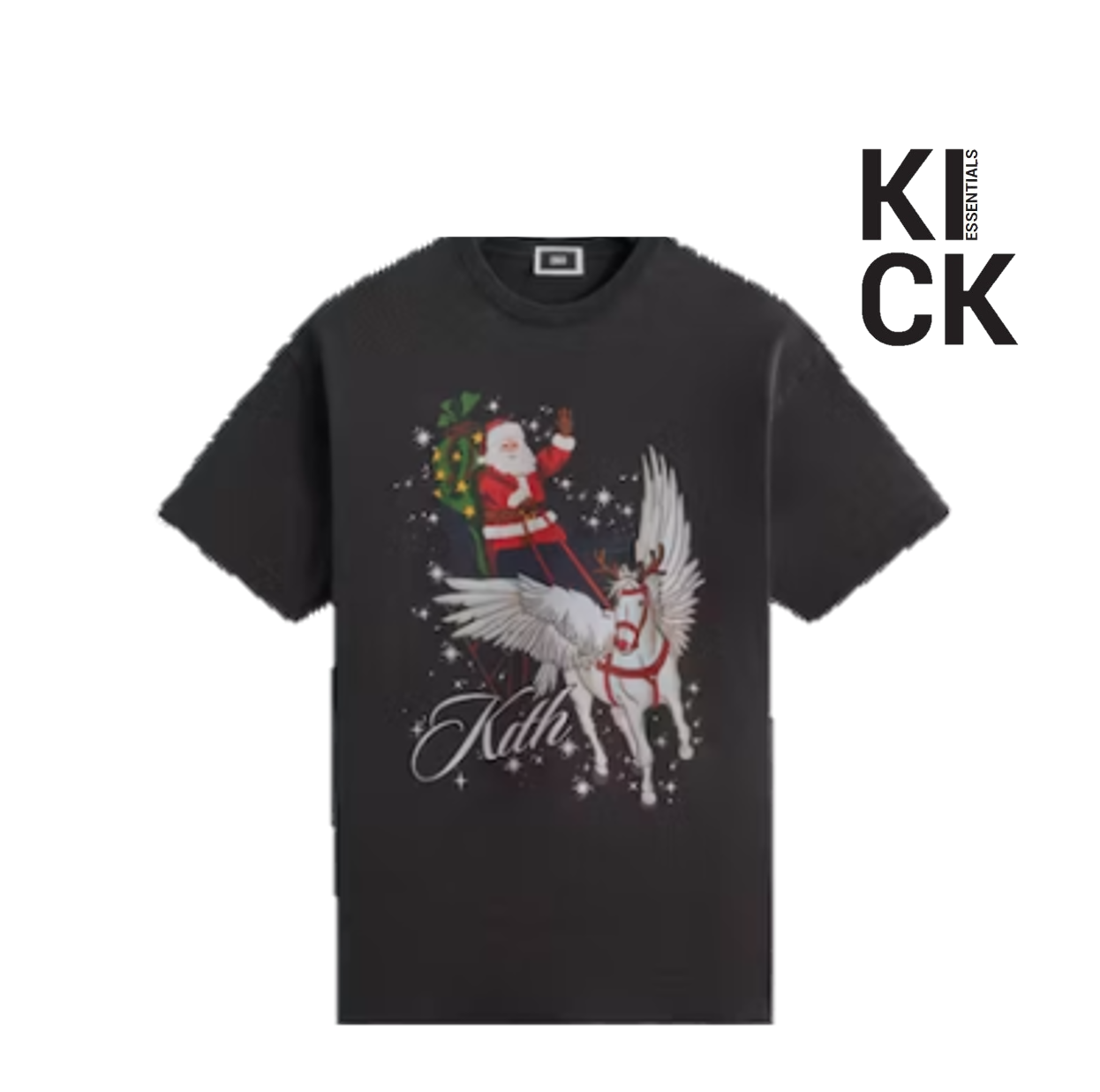 KITH TEE 'KITHMAS SANTA CLAUS PEGASUS BLACK'