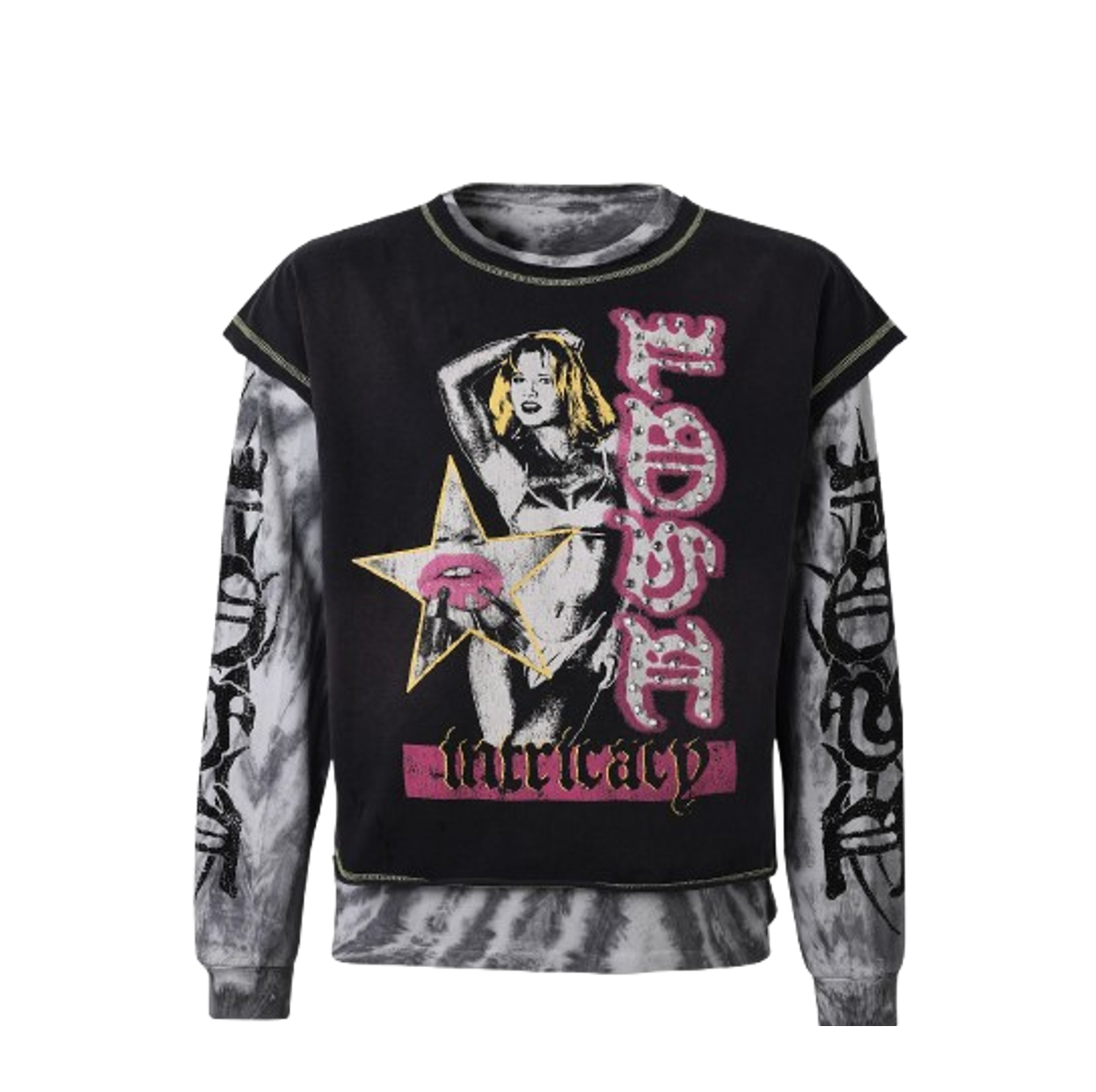 LOST INTRICACY TEE 'DOUBLE FANTASY 2IN1 BLACK'