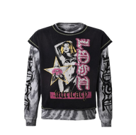 LOST INTRICACY TEE 'DOUBLE FANTASY 2IN1 BLACK'