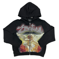 MIXED EMOTIONS HOODIE 'BLACK RHINESTONE'