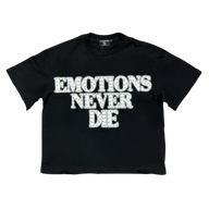 MIXED EMOTIONS TEE 'EMOTIONS NEVER DIE BLACK'