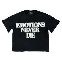 MIXED EMOTIONS TEE 'EMOTIONS NEVER DIE BLACK'