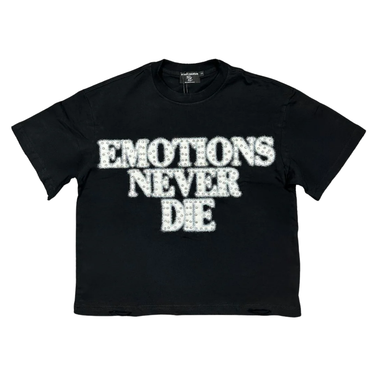 MIXED EMOTIONS TEE 'EMOTIONS NEVER DIE BLACK'