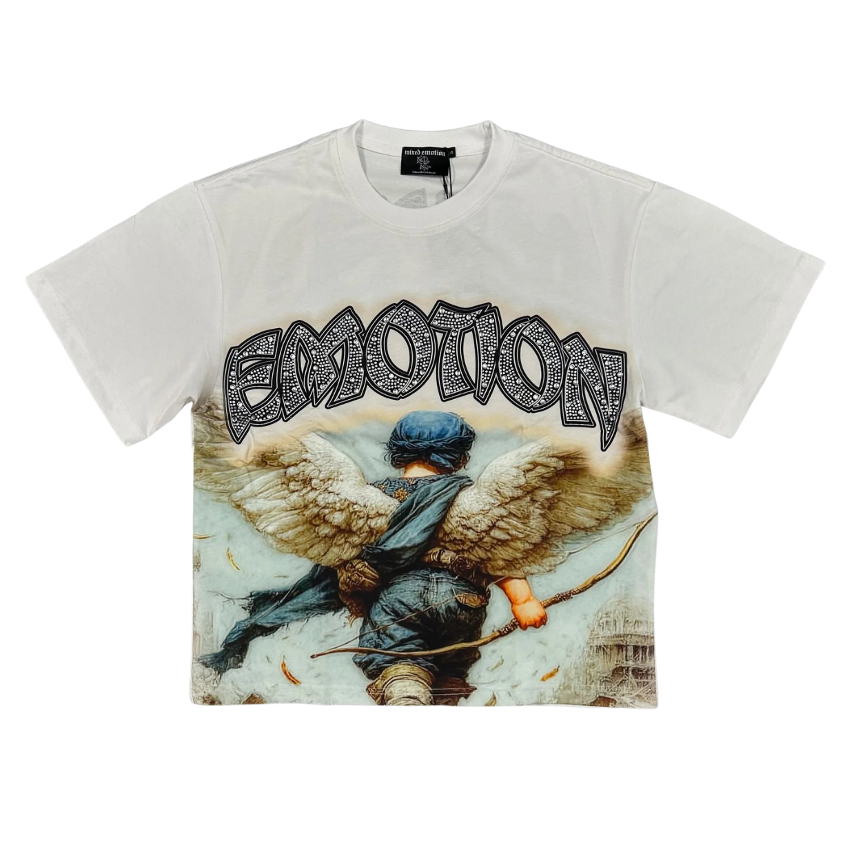 MIXED EMOTIONS TEE 'WHITE ARCH ANGEL'