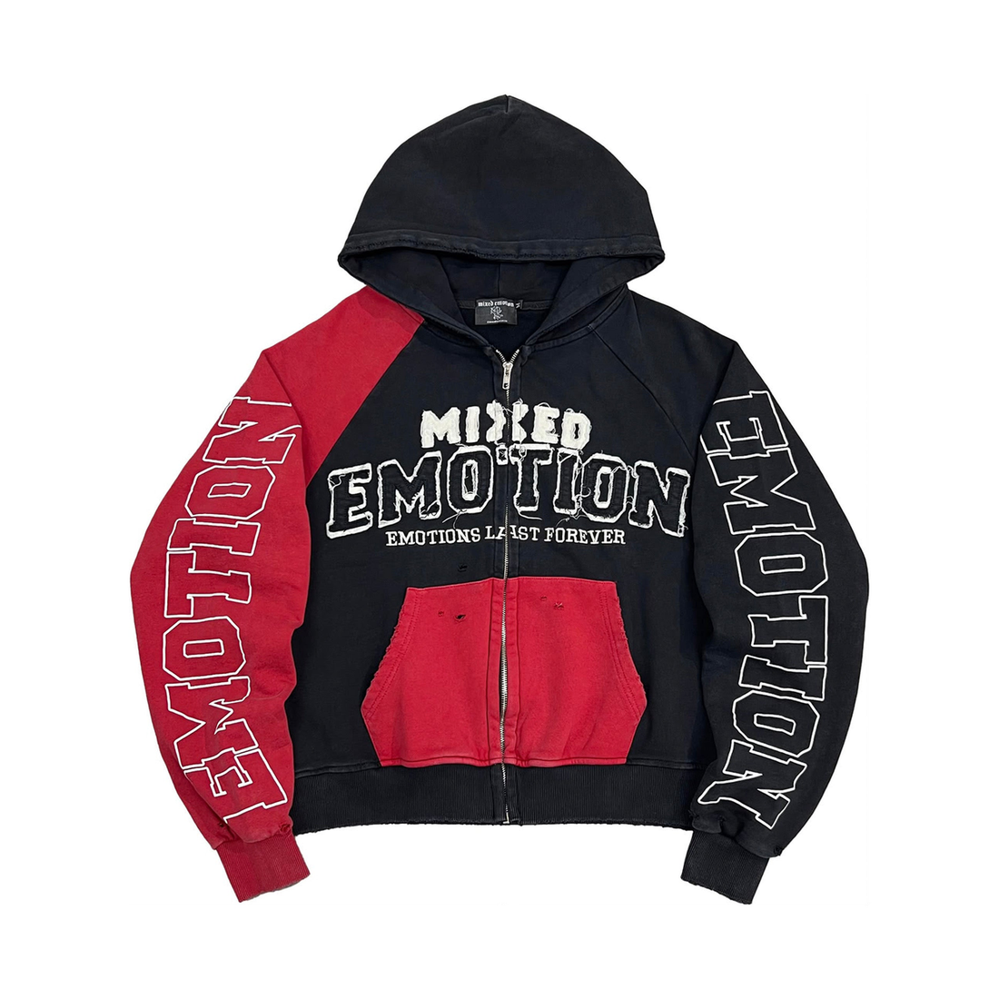 MIXED EMOTIONS HOODIE 'SPLIT DECISION RED'