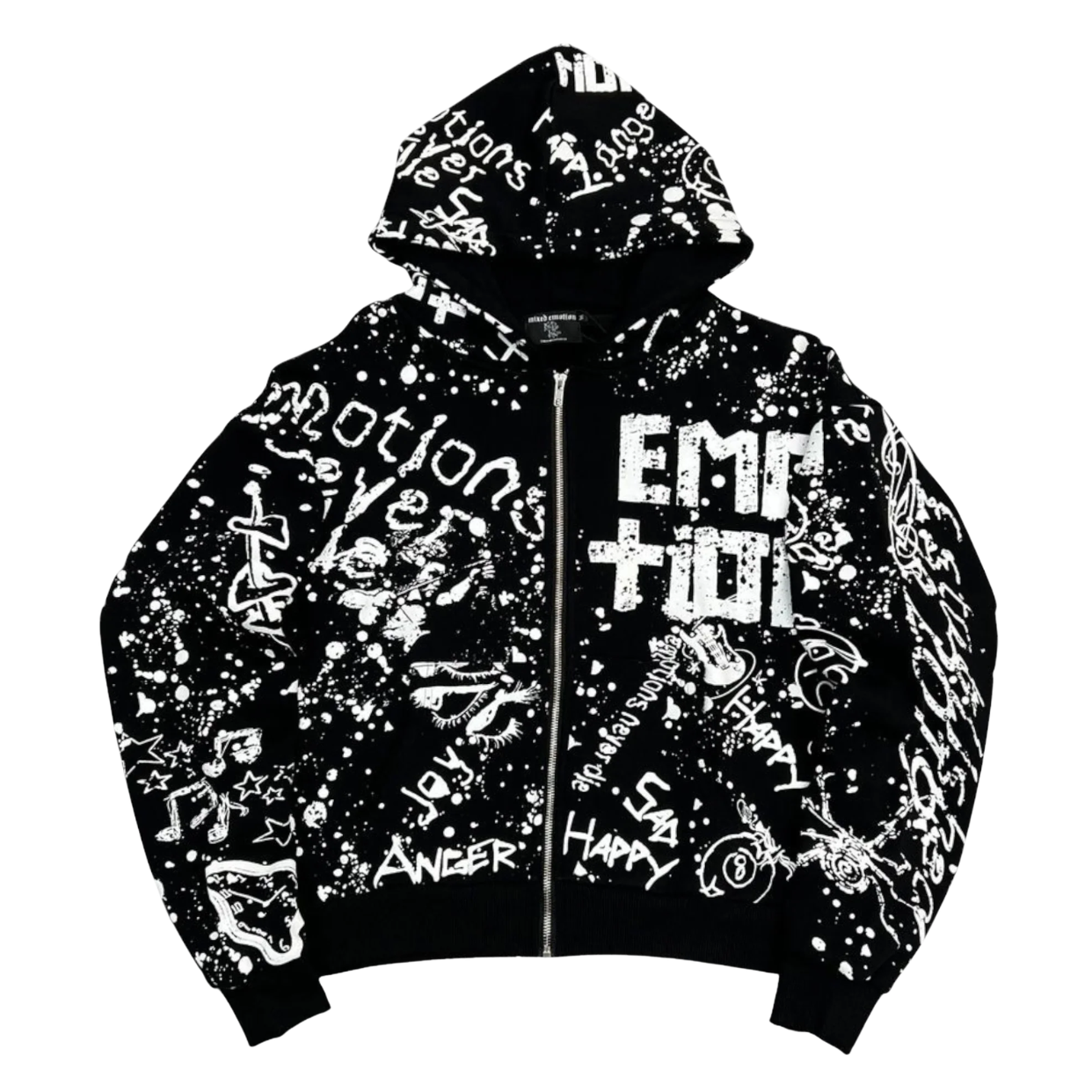 MIXED EMOTIONS HOODIE 'GRAFFITI BLACK'