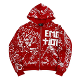 MIXED EMOTIONS HOODIE 'GRAFFITI RED'