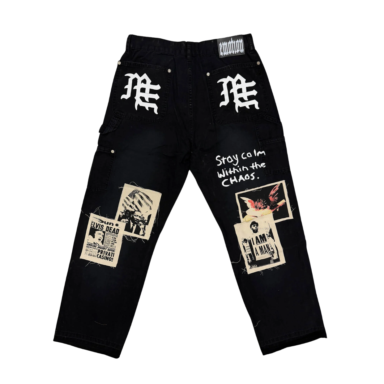 MIXED EMOTIONS PANT 'NEWSPAPER CARPENTER BLACK'
