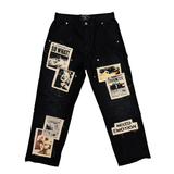 MIXED EMOTIONS PANT 'NEWSPAPER CARPENTER BLACK'