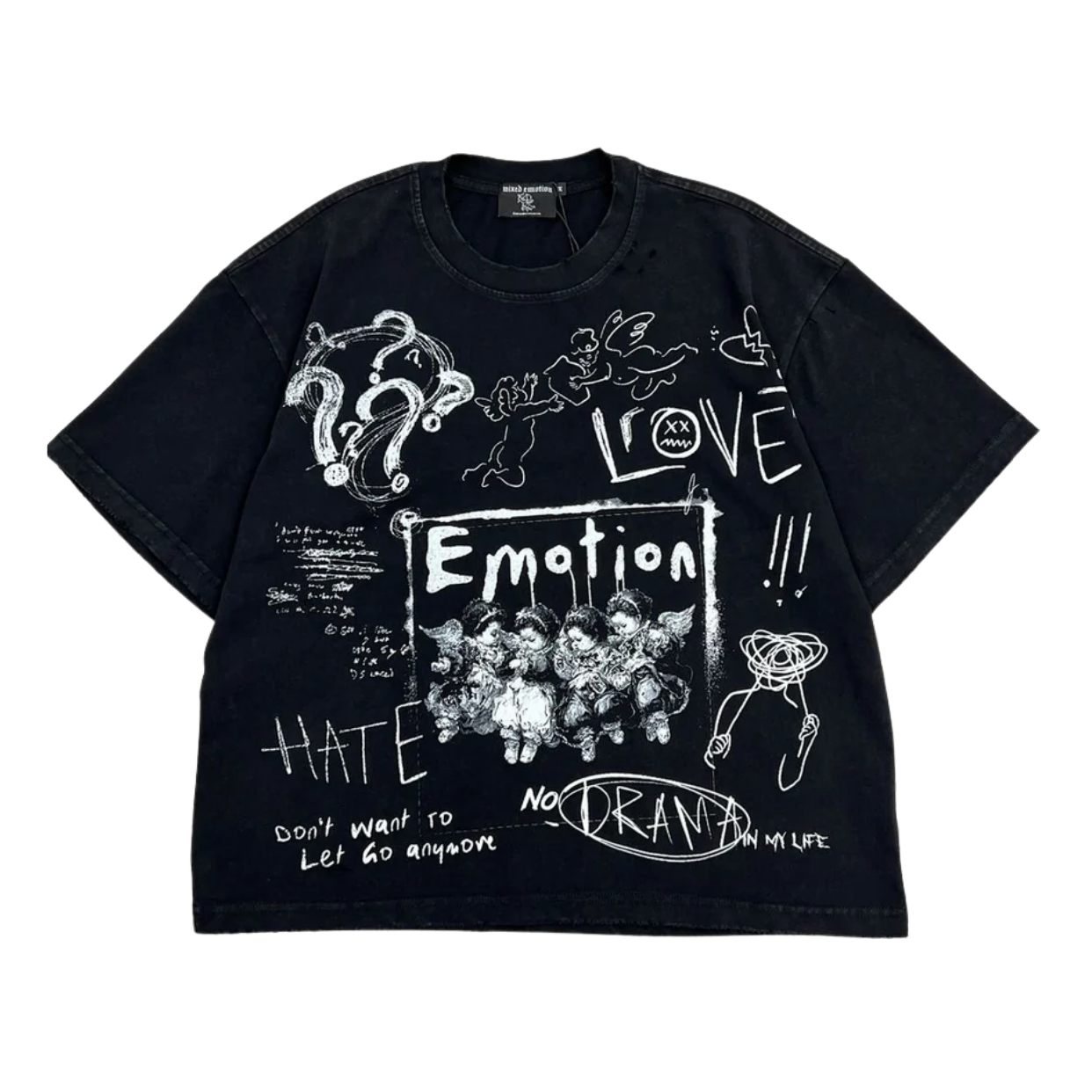 MIXED EMOTIONS TEE 'BLACK CHAOS'