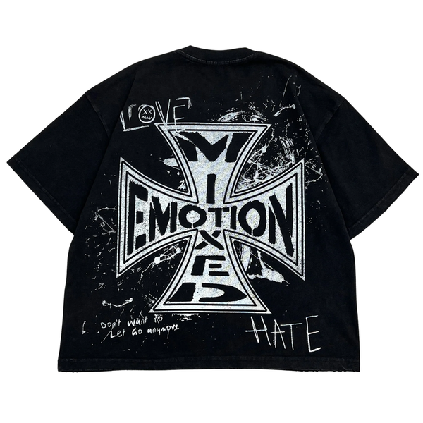 MIXED EMOTIONS TEE 'BLACK CHAOS'
