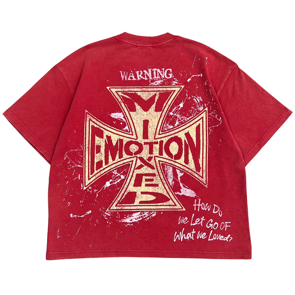 MIXED EMOTIONS TEE 'CRIMSON RED'