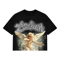 MIXED EMOTIONS TEE 'CROPPED BLACK RHINESTONE'