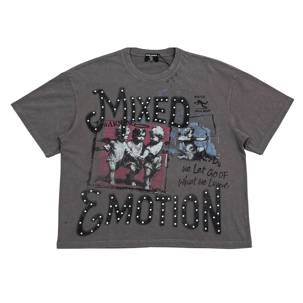 MIXED EMOTIONS TEE 'GREY FRIENDS'