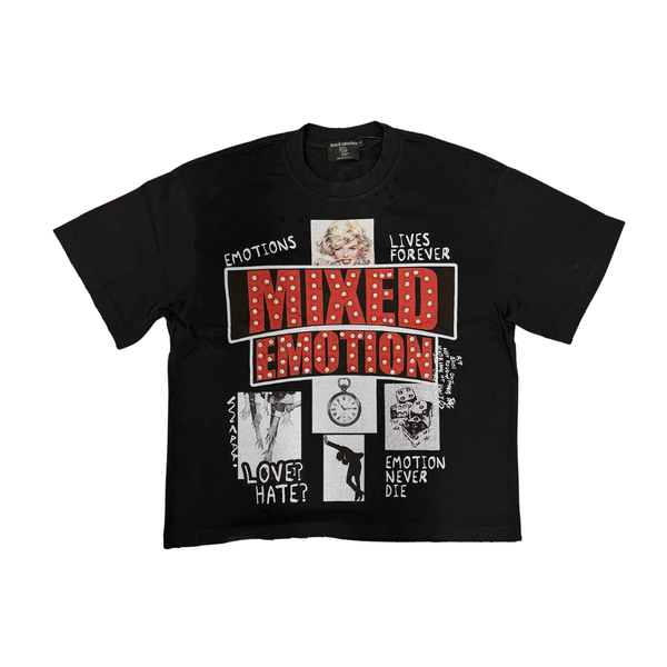 MIXED EMOTIONS TEE 'LOST IDENTITY BLACK'