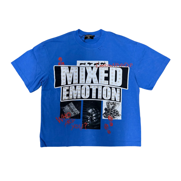 MIXED EMOTIONS TEE 'LOST IDENTITY BLUE'