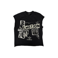 MIXED EMOTIONS TEE 'SLEEVELESS NEWSPAPER'