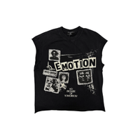 MIXED EMOTIONS TEE 'SLEEVELESS NEWSPAPER'