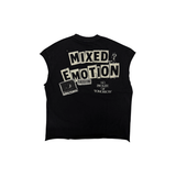 MIXED EMOTIONS TEE 'SLEEVELESS NEWSPAPER'