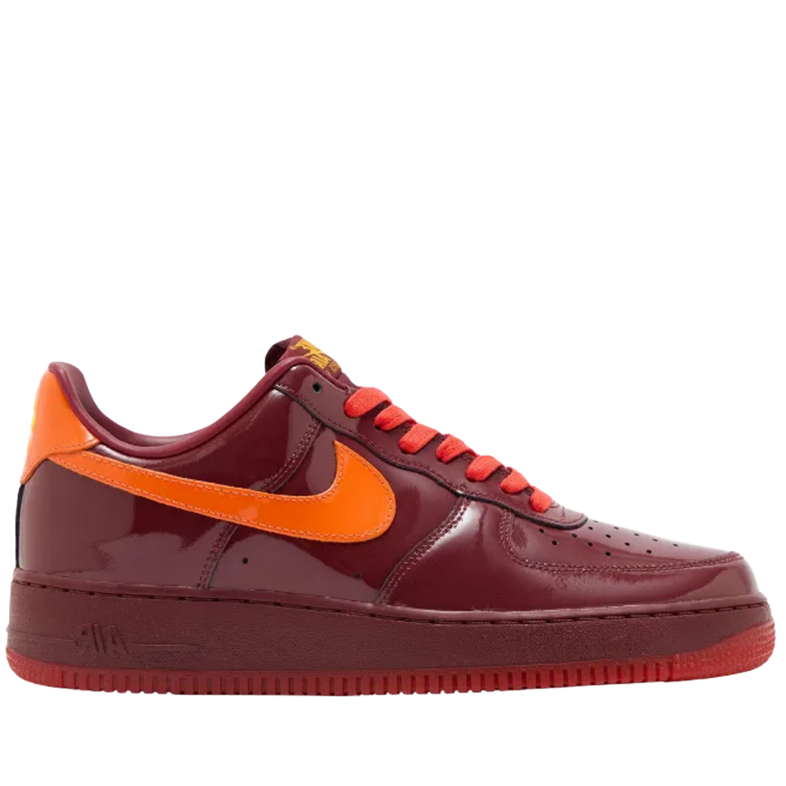 NIKE AIR FORCE 1 LOW 'PATENT LEATHER DARK TEAM RED SAFETY ORANGE'