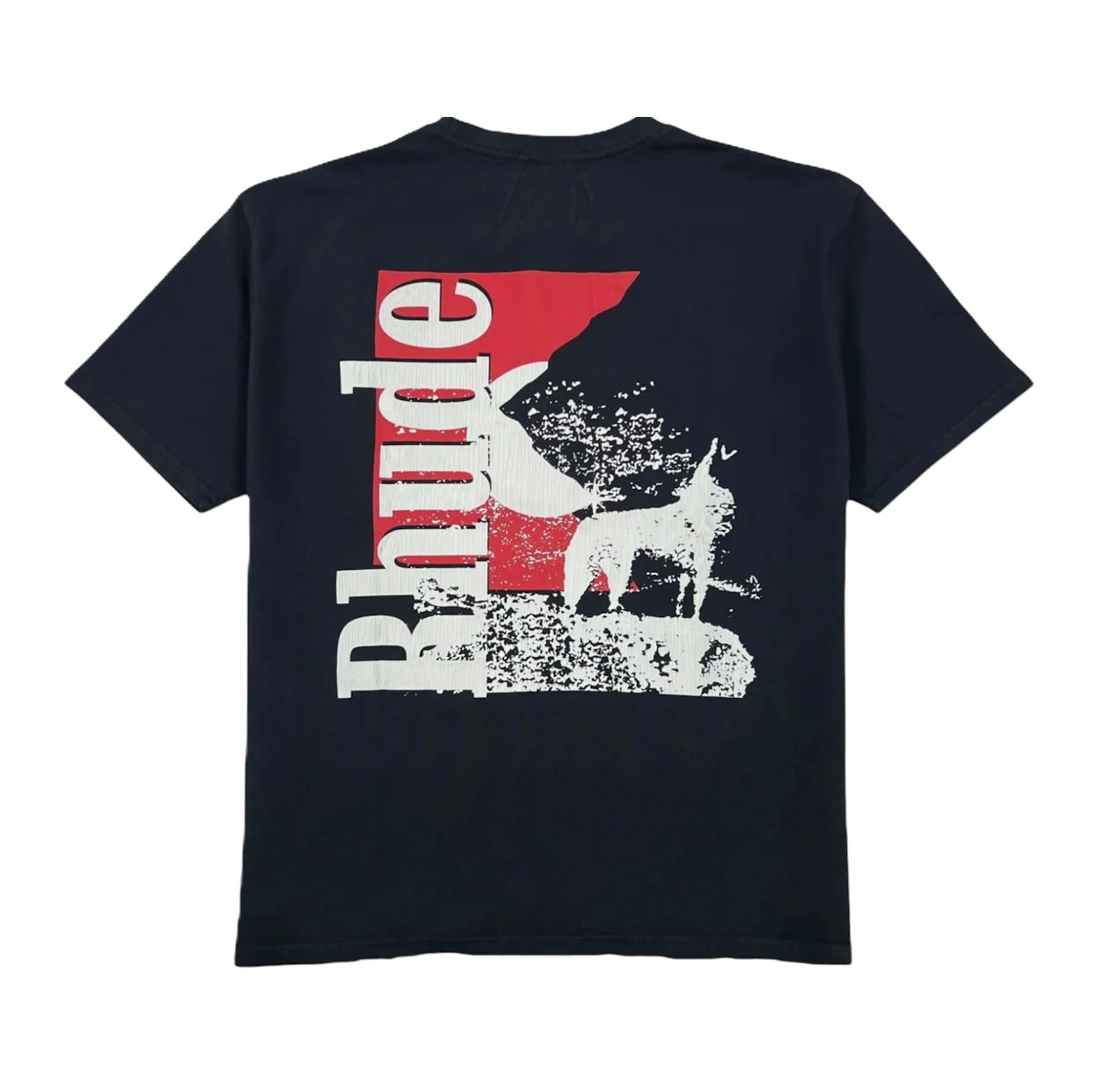 RHUDE TEE 'MOONLIGHT WOLF POCKET BLACK WHITE RED'