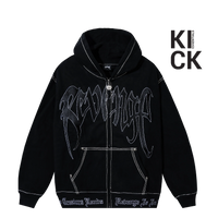 REVENGE HOODIE 'ZIP CONTRAST BLACK'