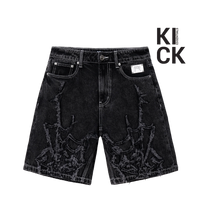 REVENGE SHORT 'SPIDER DENIM BLACK'